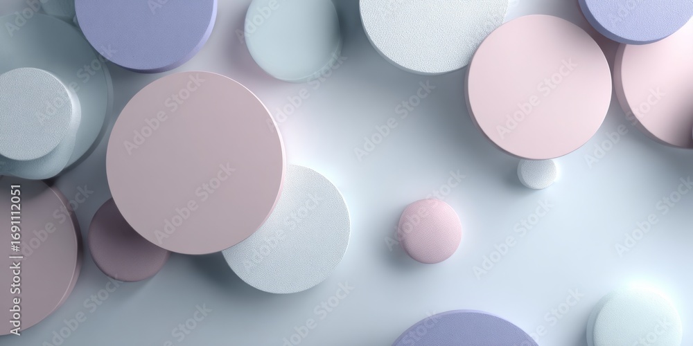 Poster soft pastel circular shapes on a light background creating a modern and elegant abstract design for 