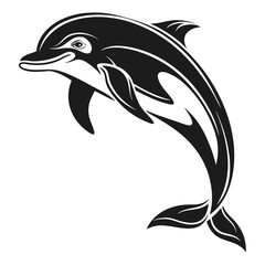 Obraz premium Stylized Dolphin Jumping Vector Illustration.