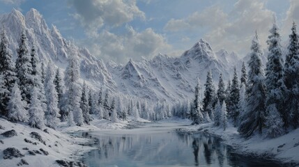Fototapeta premium winter wonderland landscape 1