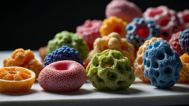 Food of the future featuring granulated and built nano nutrition designed for everyday life showcasing innovation, scientific advancement, and modern dietary practice in a visionary culinary concept