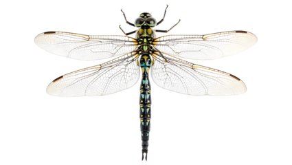 Detailed dragonfly insect isolated on transparent background