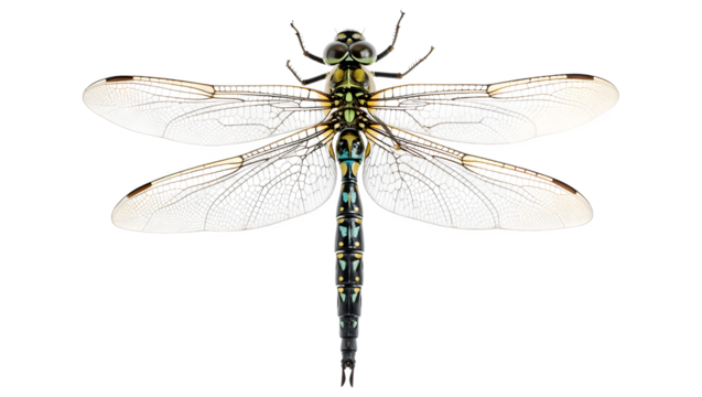 Detailed dragonfly insect isolated on transparent background