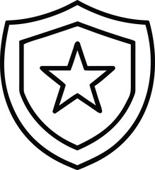 Award Shield Outline Vector Icon On White Background