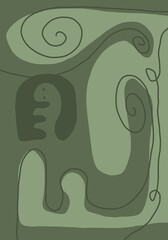 Obraz premium Minimal abstract image for printing. Picture for modern interiors. The picture is painted by hand on a tablet.