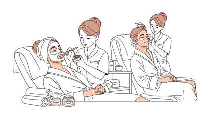 Young man with stylish haircut sitting in a barber chair with shelves of grooming products and mirrors in a modern salon