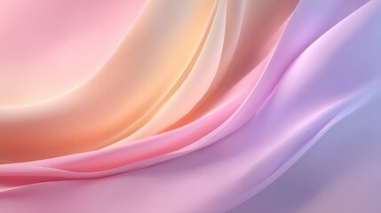Soft pastel fabric waves in pink, peach, and lavender, luxurious and elegant texture