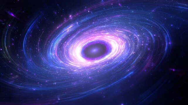 Bright galactic vortex with glowing spiral energy and deep space blackhole