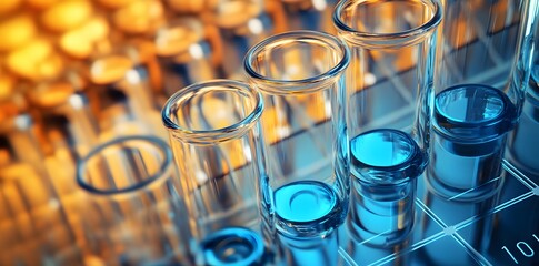 Captivating display of test tubes showcasing advancements in scientific research