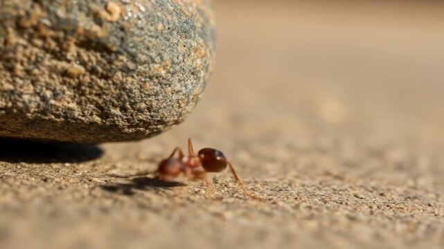 Ant strength lifting rock concept