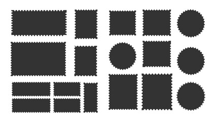 Collection of geometric shapes fabric patches with rough edges textile elements