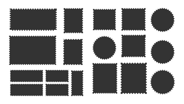 Collection of geometric shapes fabric patches with rough edges textile elements