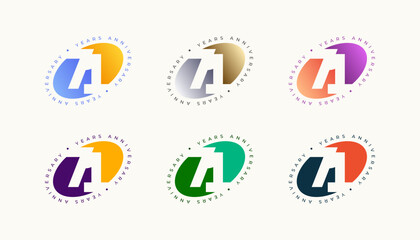 Collection Number Anniversary Colourful 71th, 71th Happy Anniversary with Oval, Sphere or Ellipse shape and any colour.