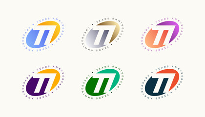 Collection Number Anniversary Colourful 77th, 77th Happy Anniversary with Oval, Sphere or Ellipse shape and any colour.