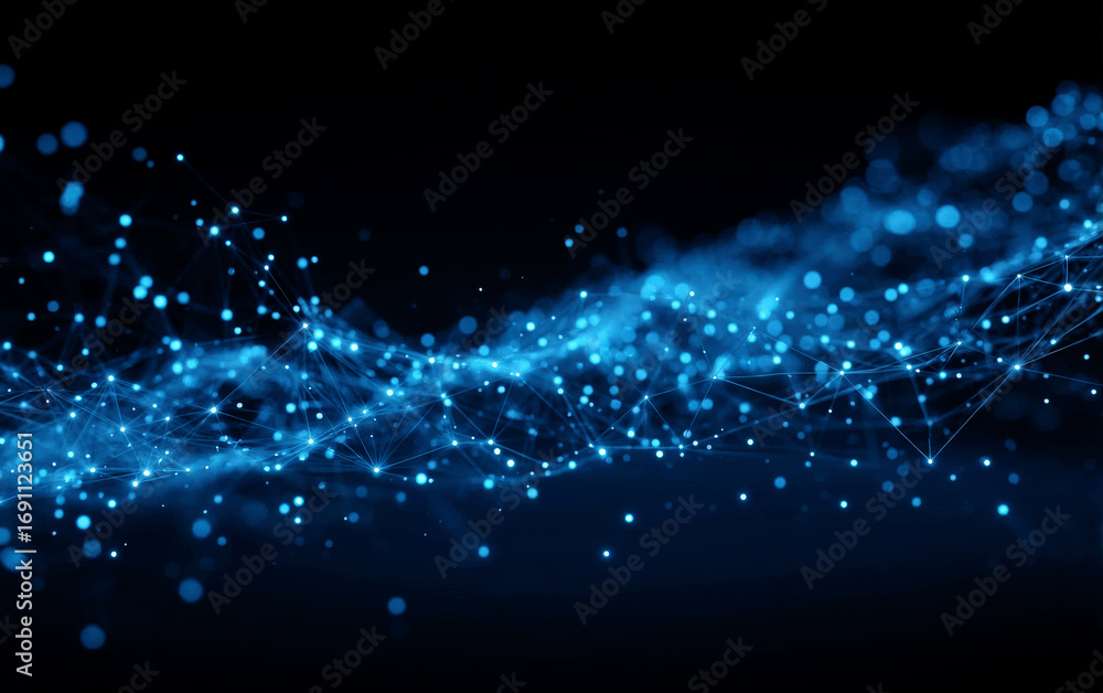 Poster abstract digital network connections and technological interactions