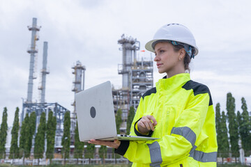 Engineer Communicating at Industrial Plant
