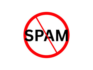Anti-spam sign, a clear visual message promoting online security and avoiding unwanted content. This image symbolizes digital communication transparent background