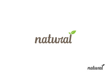 natural food simple logo vector design,for real food raw food, healty