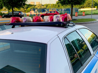 Police Car Flashing Lights USA New York Details Law Enforcement