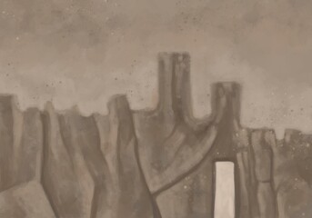 Abstract image for printing. Picture for modern interiors. The picture is painted by hand on a tablet. © neurostructure