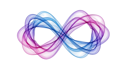 Abstract Infinity Symbol: Intertwined Blue and Pink Watercolor Design
