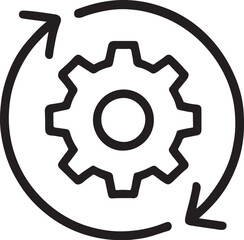Automation Process Gear and Arrow Icon for Workflow and Operations  gear icon vector illustration