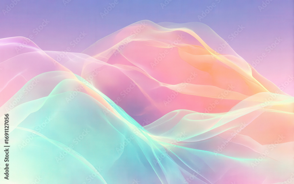 Poster soft and flowing abstract colorful wave patterns