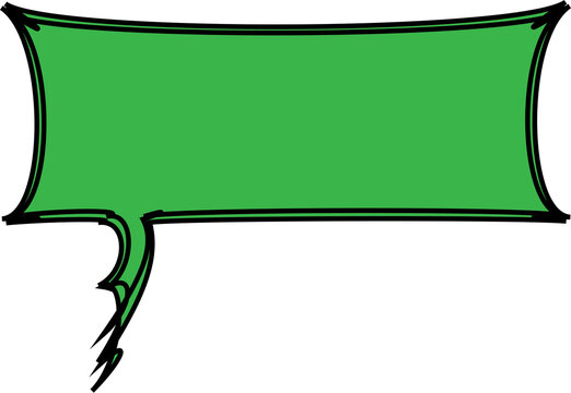 Green Speech Bubble – Comic Style Chat Box PNG