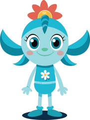 cartoon character of a flower