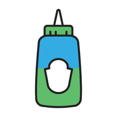 Modern sauce bottle icon for culinary, food, and restaurant design