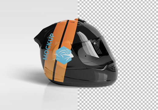 Motorcycle Helmet Isolated On White Mockup