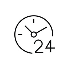 24 hour outline icon design