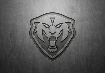 Engraved Logo Effect in Concrete Stone Mockup