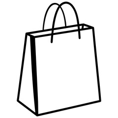 Shopping bag outline vector, a modern shopping bag icon art design, black vector shopping bag outline, black vector of shopping bag, simple shopping bag art