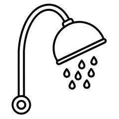 Obraz premium Shower head outline vector, a modern shower icon art design, black vector of a shower, simple shower art, a shower isolated