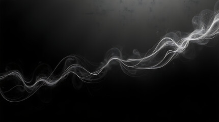 White Wispy Smoke Trail Winding Across a Dark Background light