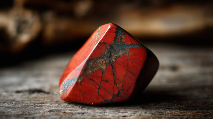 red jasper with a smokey dark background 