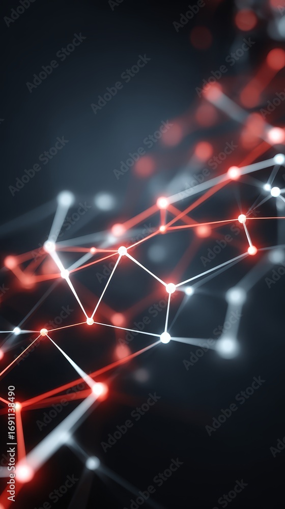 Poster dynamic red and white abstract lines, a modern background for creative projects vivid.