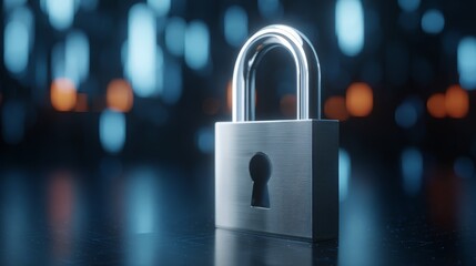 Enhanced security, closeup of a padlock symbolizing protection and data safety in digital age.