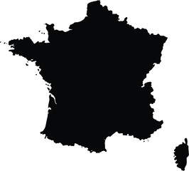 Scalable vector map silhouette of france eps illustration for general use