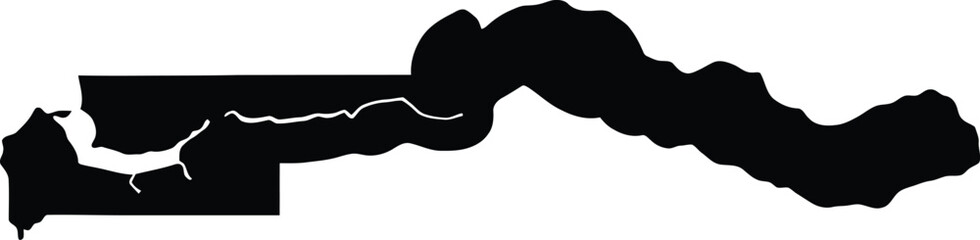 Gambian map vector graphic scalable illustration for eps file format