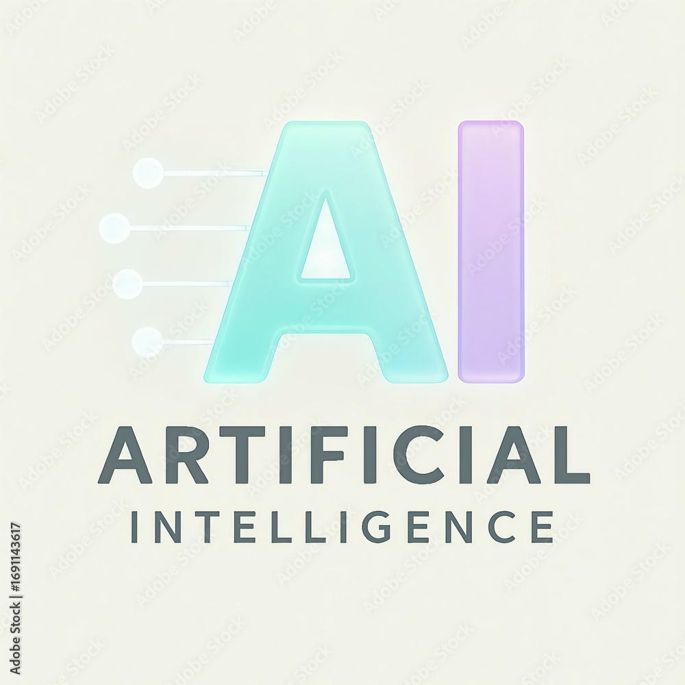 Poster modern ai artificial intelligence logo design with gradient colors and clean typography