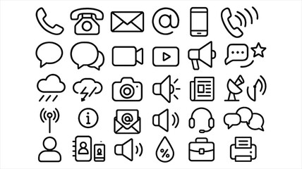 Modern communication icons for web design and app development, sleek line art elements, vector origin