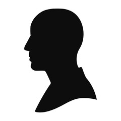 Classic silhouette portrait profile of a man conveys sophistication, simplicity, and timeless elegance