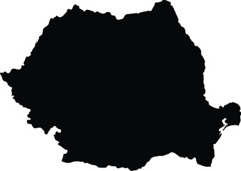 Black silhouette map vector graphic of romania scalable eps file for design projects
