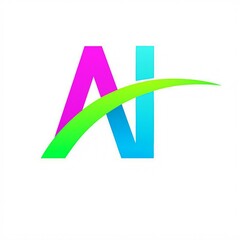 Modern abstract ai logo design with vibrant gradient colors and dynamic swoosh