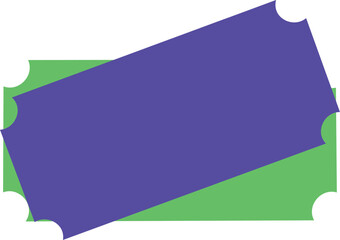 Vibrant Purple and Green Ticket Graphic