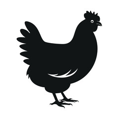 Black chicken silhouette standing profile fowl poultry