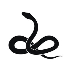 Black coiled serpent silhouette snake reptile