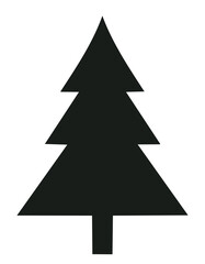 Black evergreen tree silhouette pine
