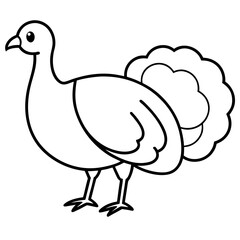Fototapeta premium Turkey animal outline vector, a modern turkey icon art design, black vector of a turkey, simple turkey art, a turkey isolated